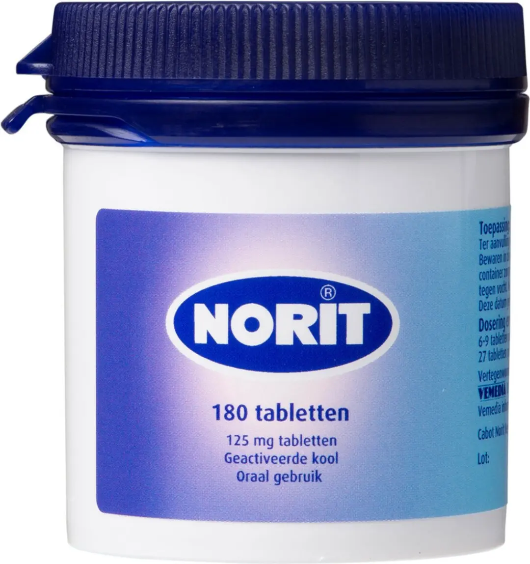 Norit Diarreeremmer 125mg - 180 Tabletten