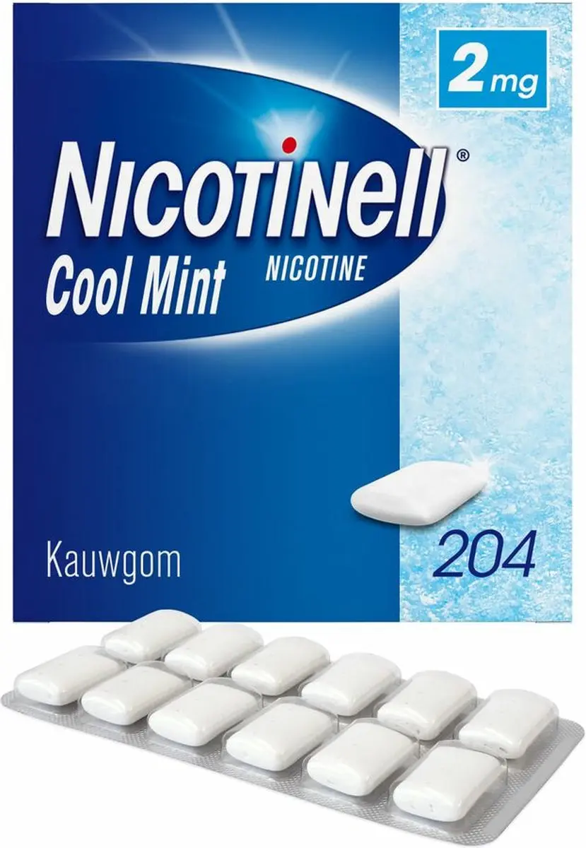 Nicotinell Kauwgom Cool Mint 2mg - 204 Stuks (3x68)