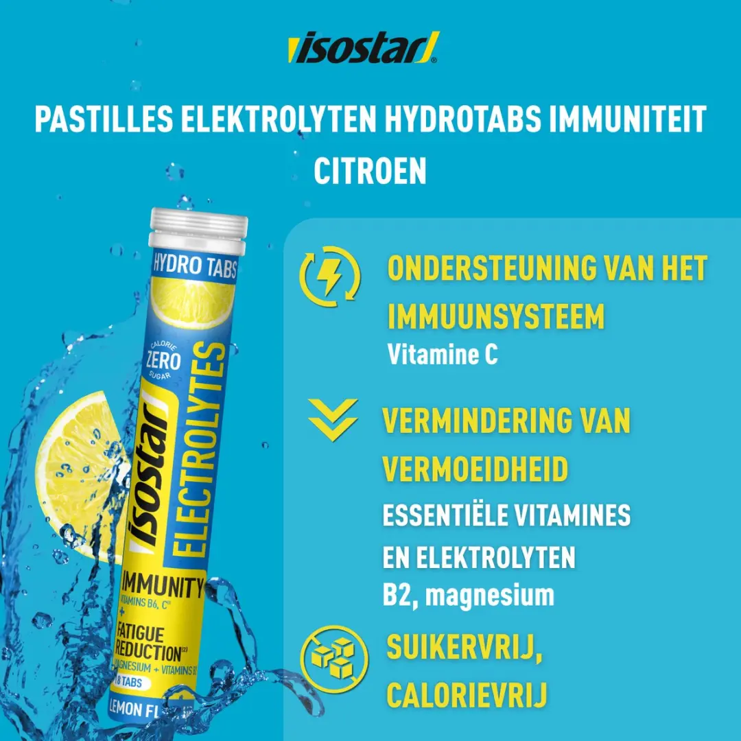 Isostar Hydro Tabs Electrolyten - 860g - 8x108g - Lemon