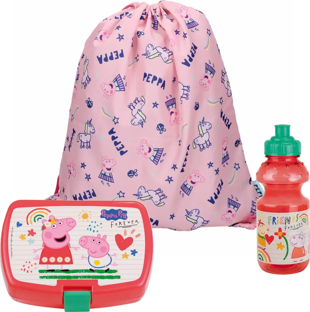 Peppa Pig Lunchboxset 3-delig Roze
