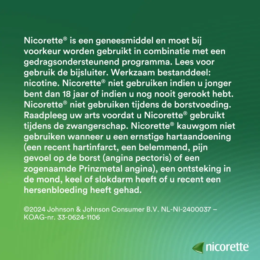 Nicorette Suikervrije Kauwgom Menthol Mint 4mg - 60 Stuks