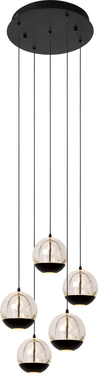 Lucide Sentubal Hanglamp Ø35cm - 5x5,2W LED 2700K - Zwart
