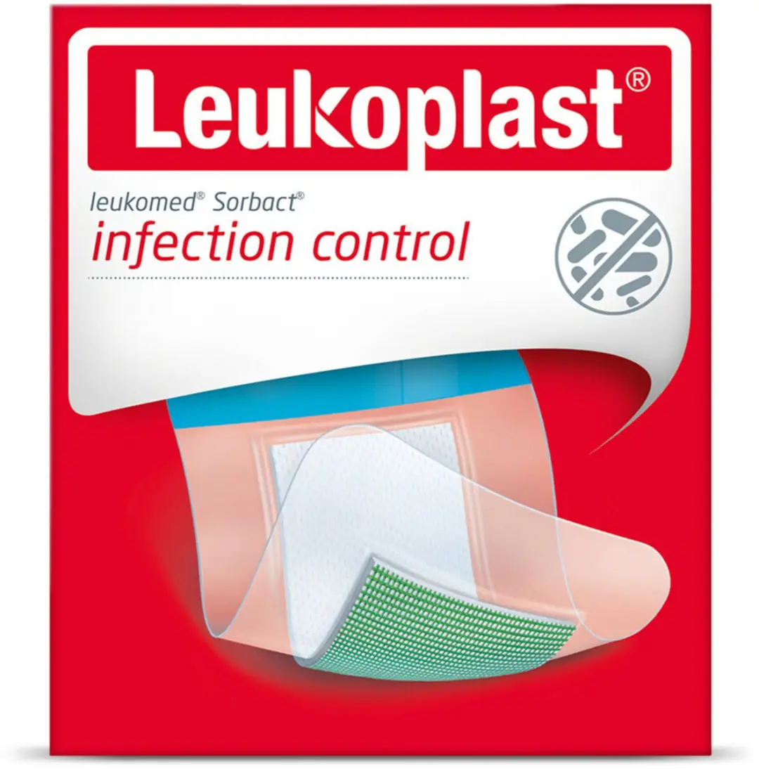 Leukoplast Leukomed Sorbact Bacteriënbindende Eilandpleister 5x7,2cm - 12 Stuks