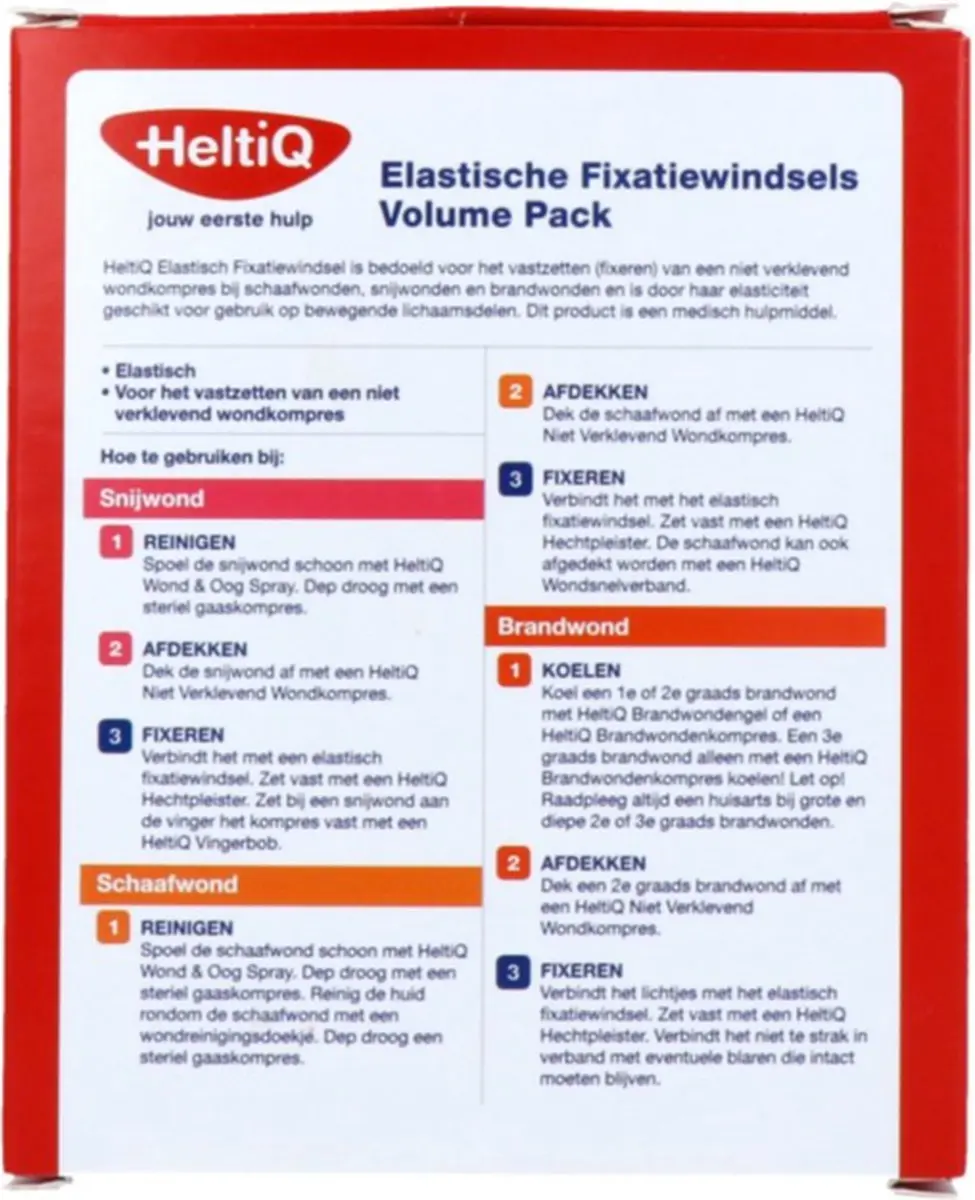 Heltiq Elastische Fixatiewindsels - Volume Pack - Rood/Wit
