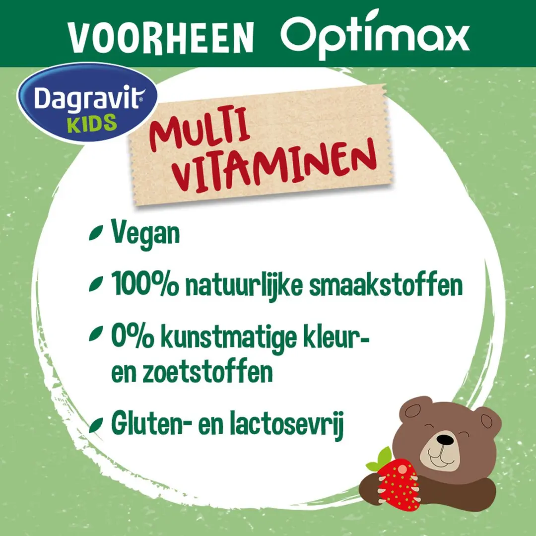 Dagravit Kids Multivitaminen Aardbei - 60 Kauwtabletten