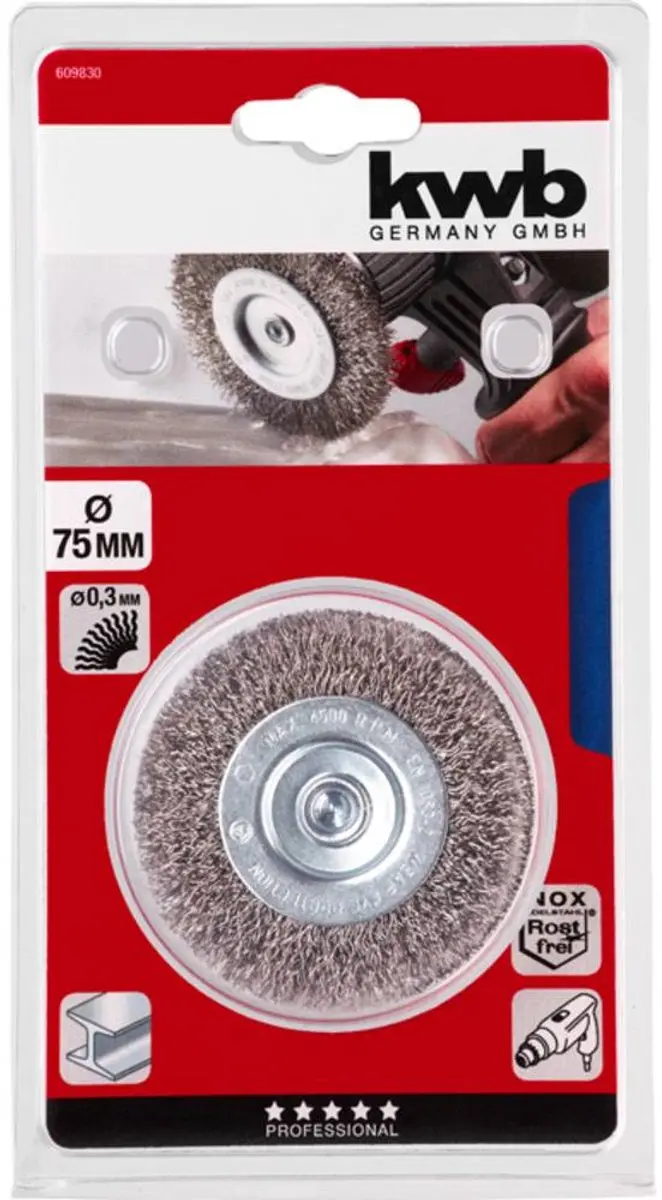 KWB Schijfborstel Roestvrijstalen draad 609810 - Ø0.3mm