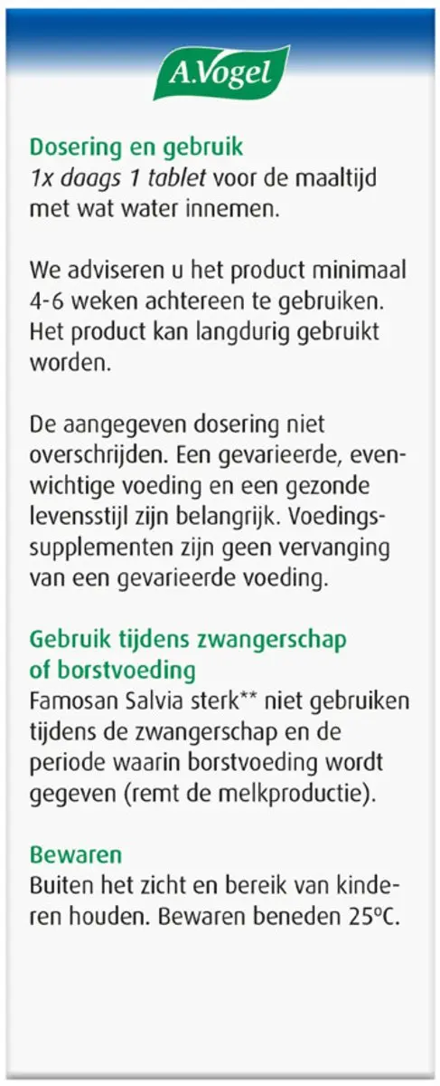 A.Vogel Famosan Salvia Overgang Sterk 50 tabletten - 2x25