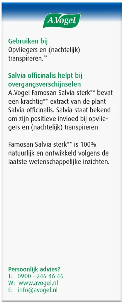 A.Vogel Famosan Salvia Overgang Sterk 50 tabletten - 2x25