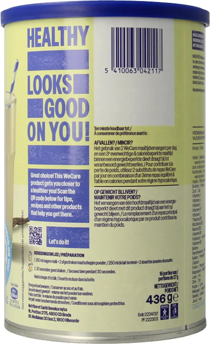 weCare Meal Replacement Shake Vanille - 436g
