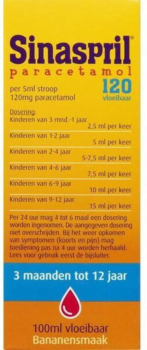 Sinaspril Vloeibaar Paracetamol 120mg 100ml
