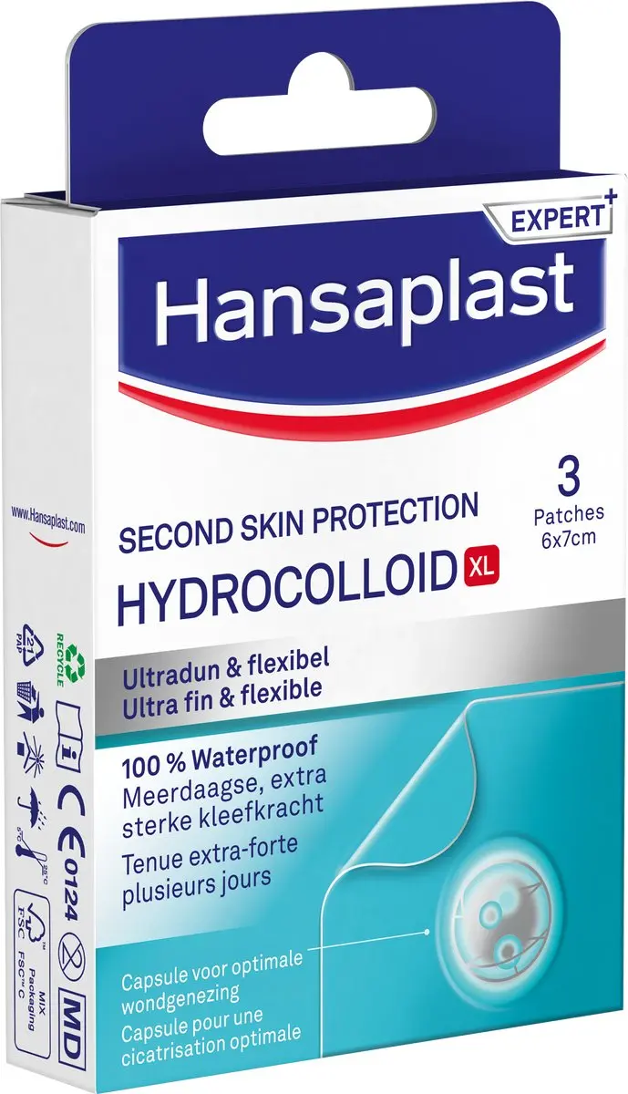 Hansaplast Second Skin XL Hydrocolloïd Pleisters - 3 Stuks - Transparant