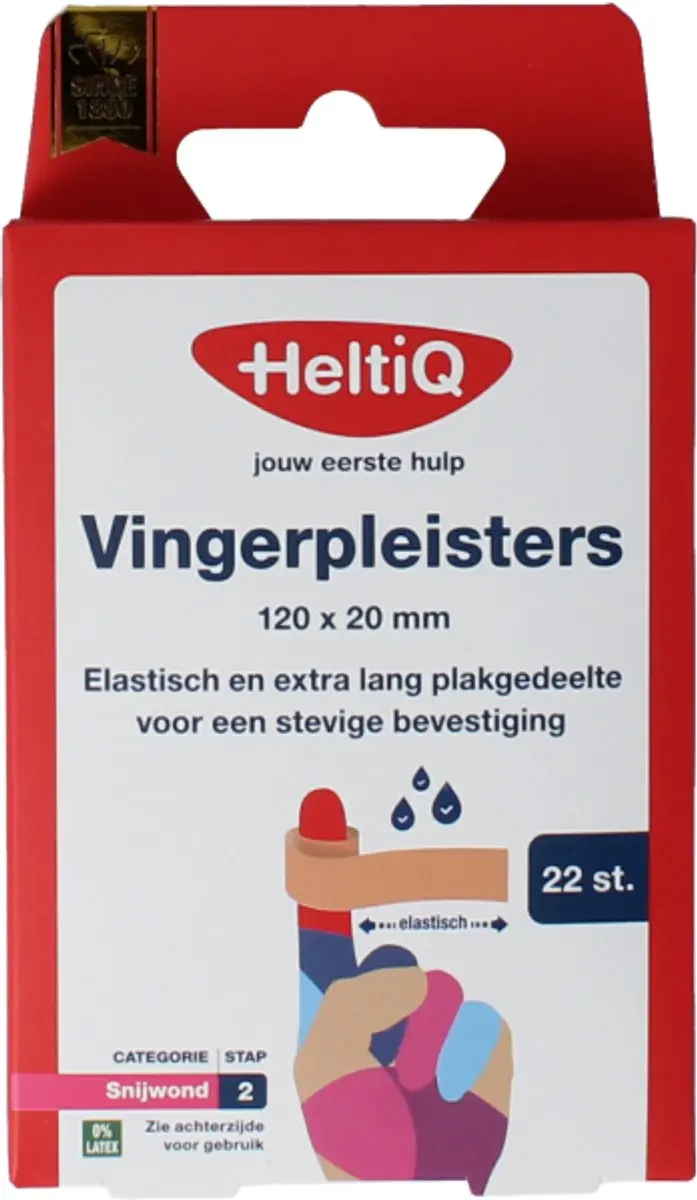 Heltiq Vingerpleisters 22 Stuks - Blauw