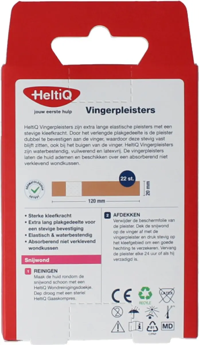 Heltiq Vingerpleisters 22 Stuks - Blauw