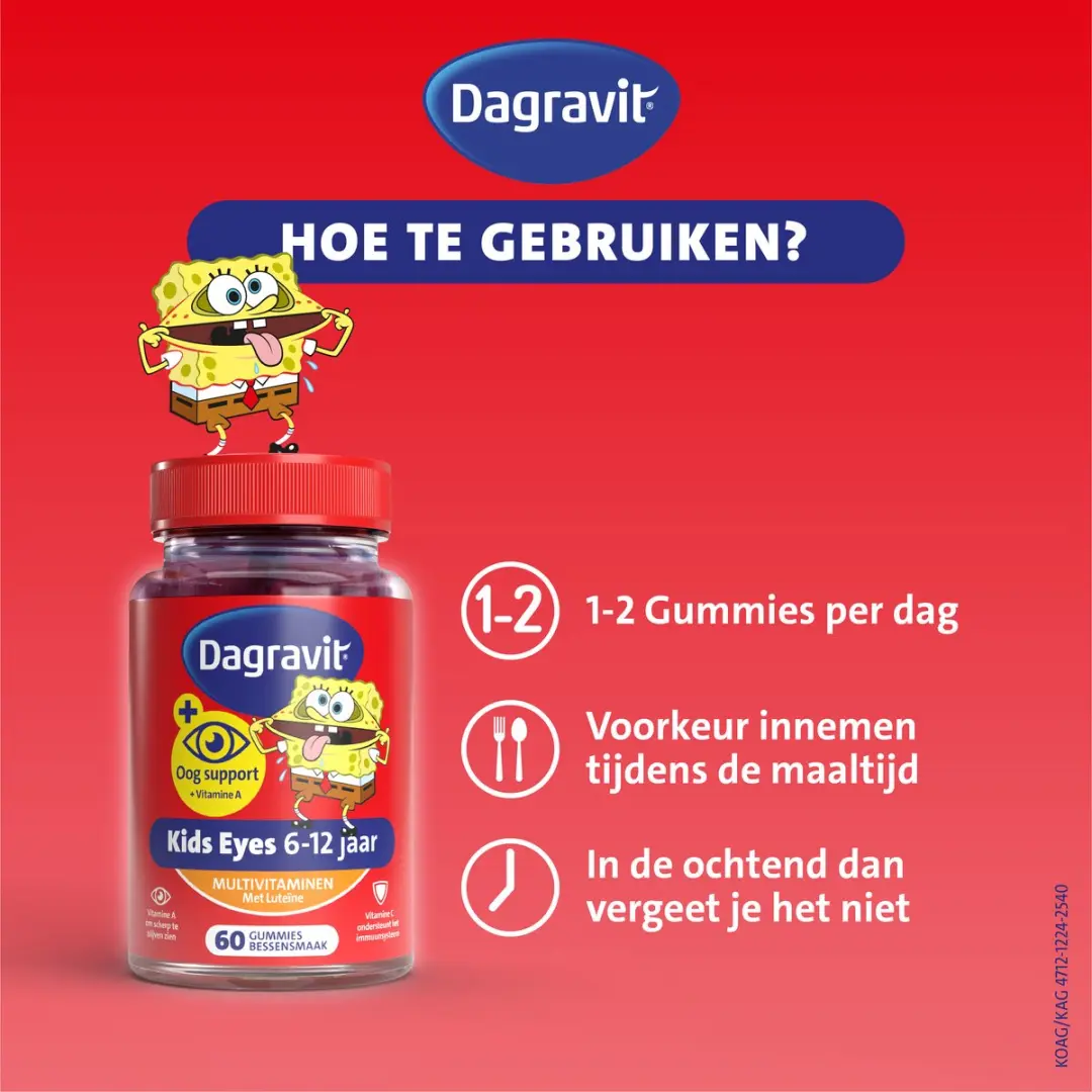 Dagravit Kids Eyes Multivitaminen 60 Gummies - Bessensmaak - Leeftijd 6-12 jaar