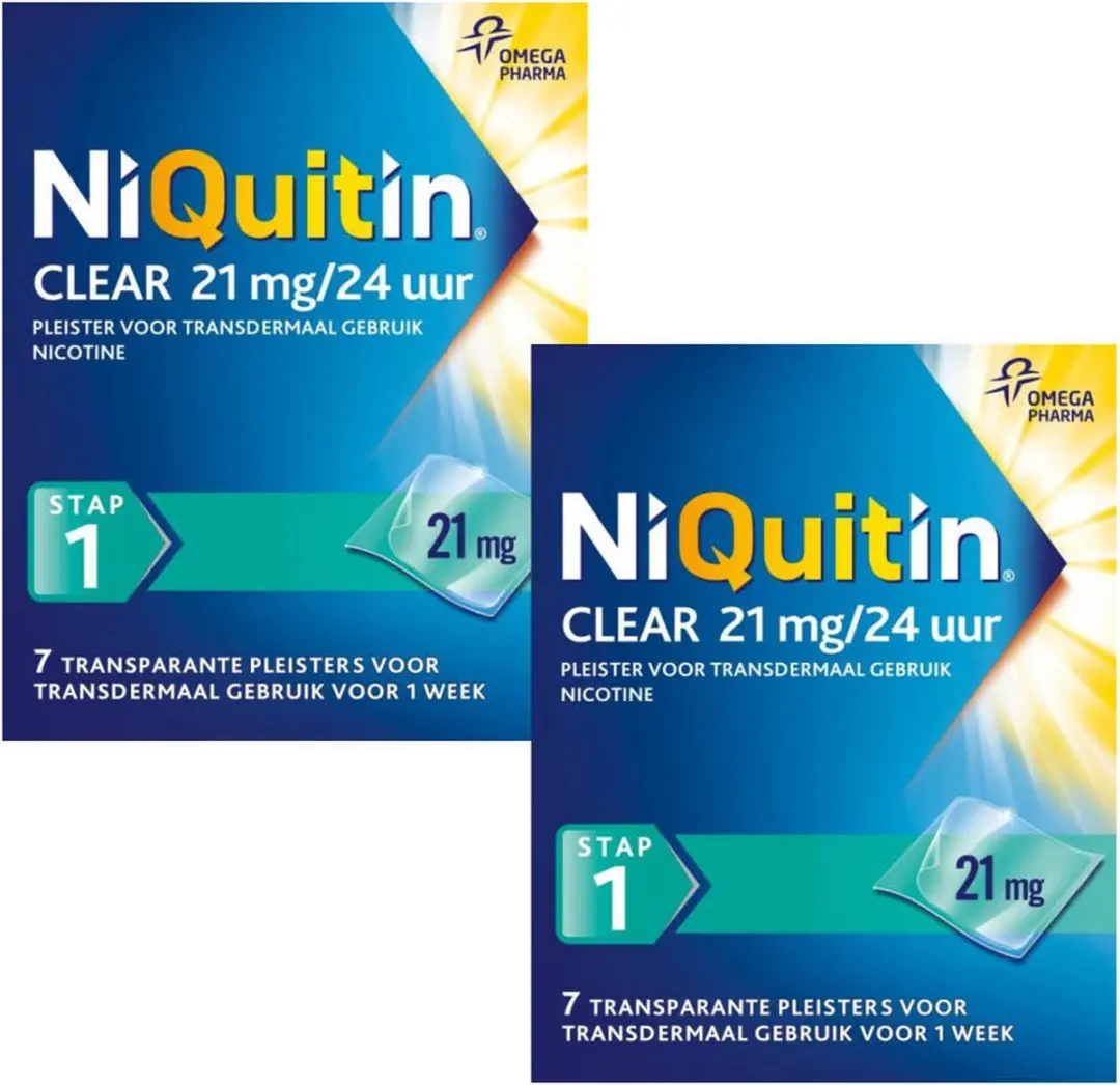 NiQuitin Clear Nicotinepleisters 21mg Stap 1 - 14 Stuks