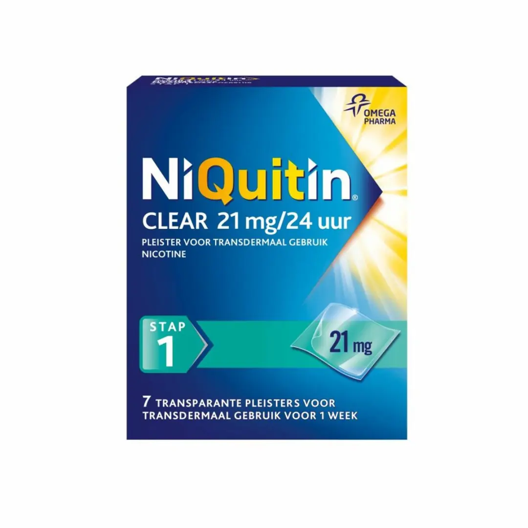 NiQuitin Clear Nicotinepleisters 21mg Stap 1