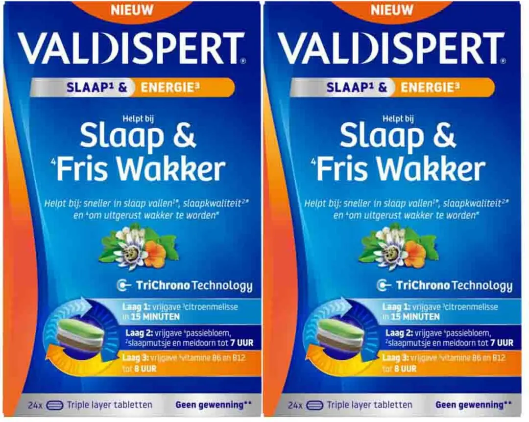 Valdispert Slaap & Fris Wakker 48 tabletten - 2x24 Stuks