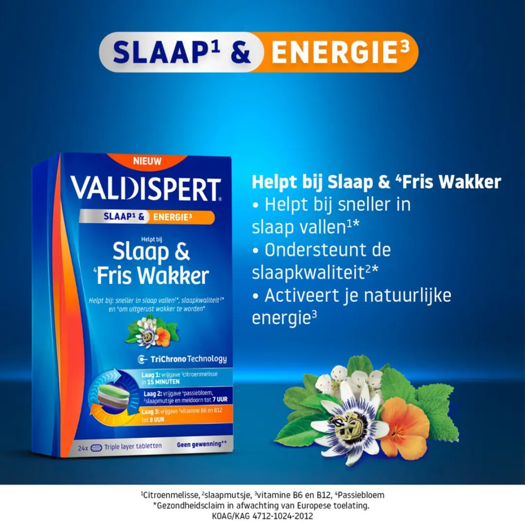 Valdispert Slaap & Fris Wakker 48 tabletten - 2x24 Stuks