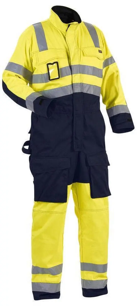 Blåkläder Overall High Vis 6373-1804 - 54 - Geel/Marineblauw