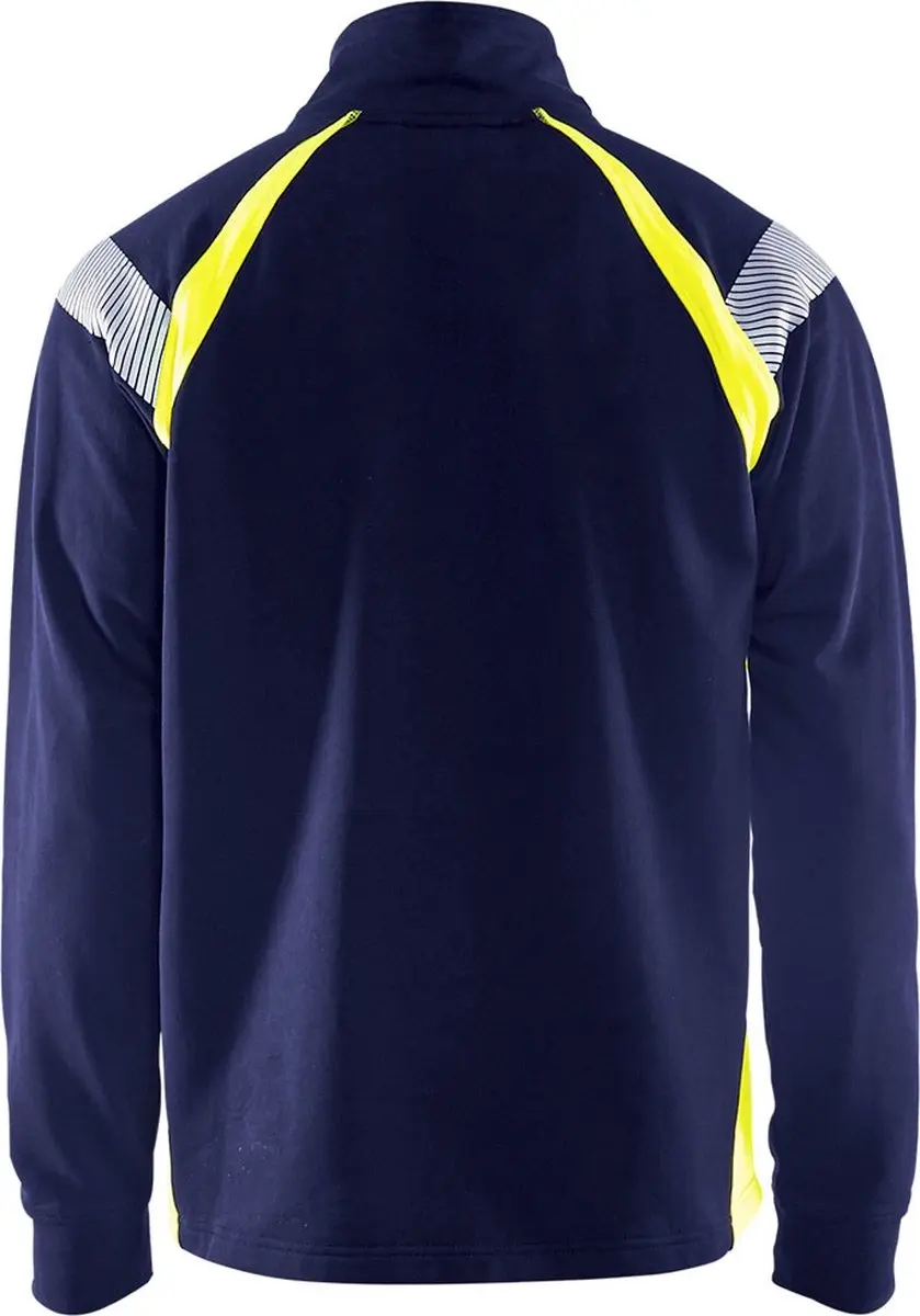 Blåkläder Sweatshirt Visible 3432-1158 - Halve rits - Marine/High Vis Geel - XL