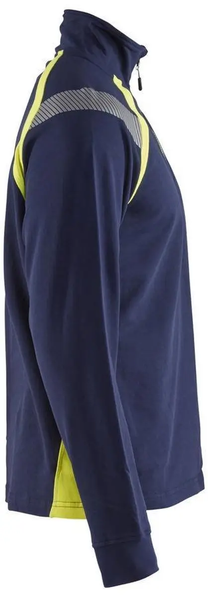 Blåkläder Sweatshirt Visible 3432-1158 - Halve rits - Marine/High Vis Geel - XL