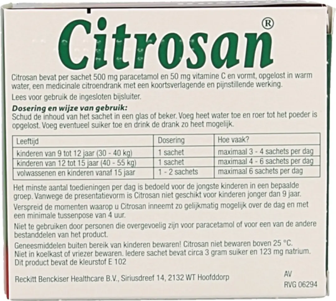 Citrosan Hete Citroendrank - 15 Sachets