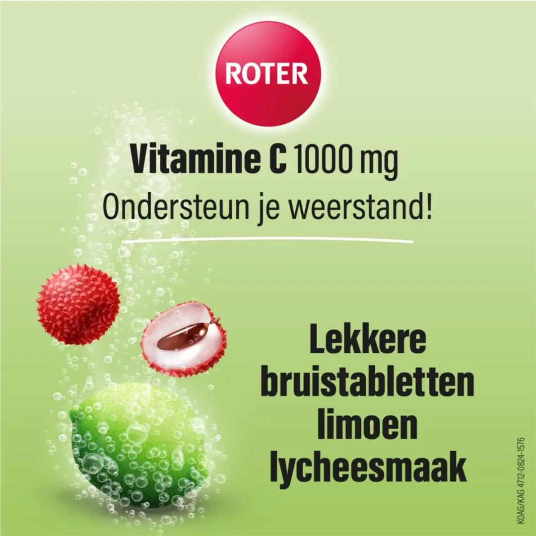 Roter Vitamine C 1000mg Lime-Lychee Bruistabletten - 60g
