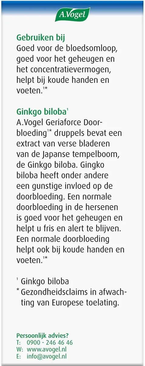 A.Vogel Geriaforce Doorbloeding Druppels 100ml