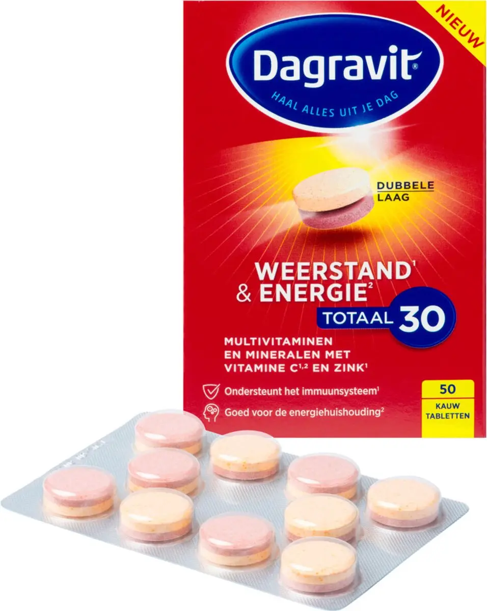 Dagravit Totaal 30 Weerstand & Energie Kauwtabletten - 200g