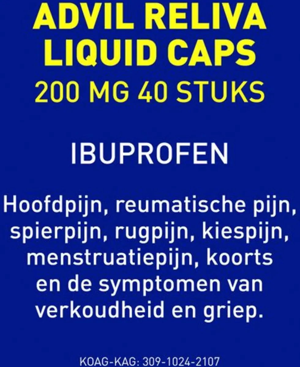 Advil Reliva Liquid Caps 200mg - 40 capsules