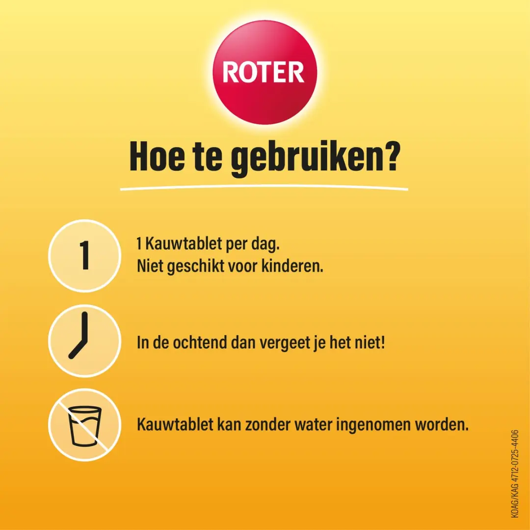 Roter Gebufferde Vitamine C 500mg Kauwtabletten - 24 Stuks