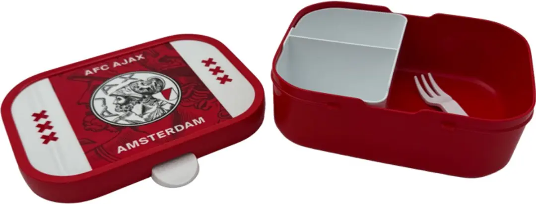 Ajax Lunchbox 0,33L - 2-delig - Rood/wit