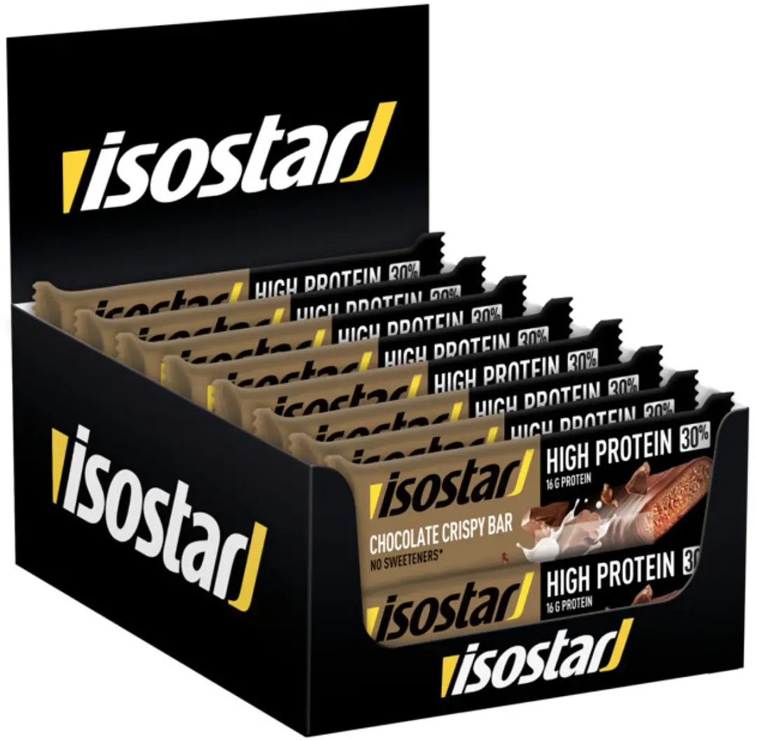 Isostar High Protein Eiwitreep Crispy Chocolade - 16x55g