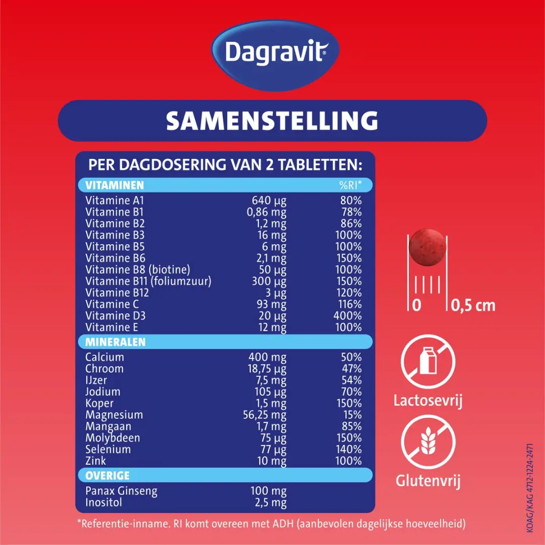 Dagravit Vitaal 60+ Multivitaminen 60 tabletten