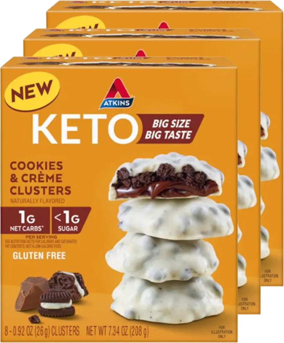 Atkins Keto Cookies & Crème Clusters 3x208g