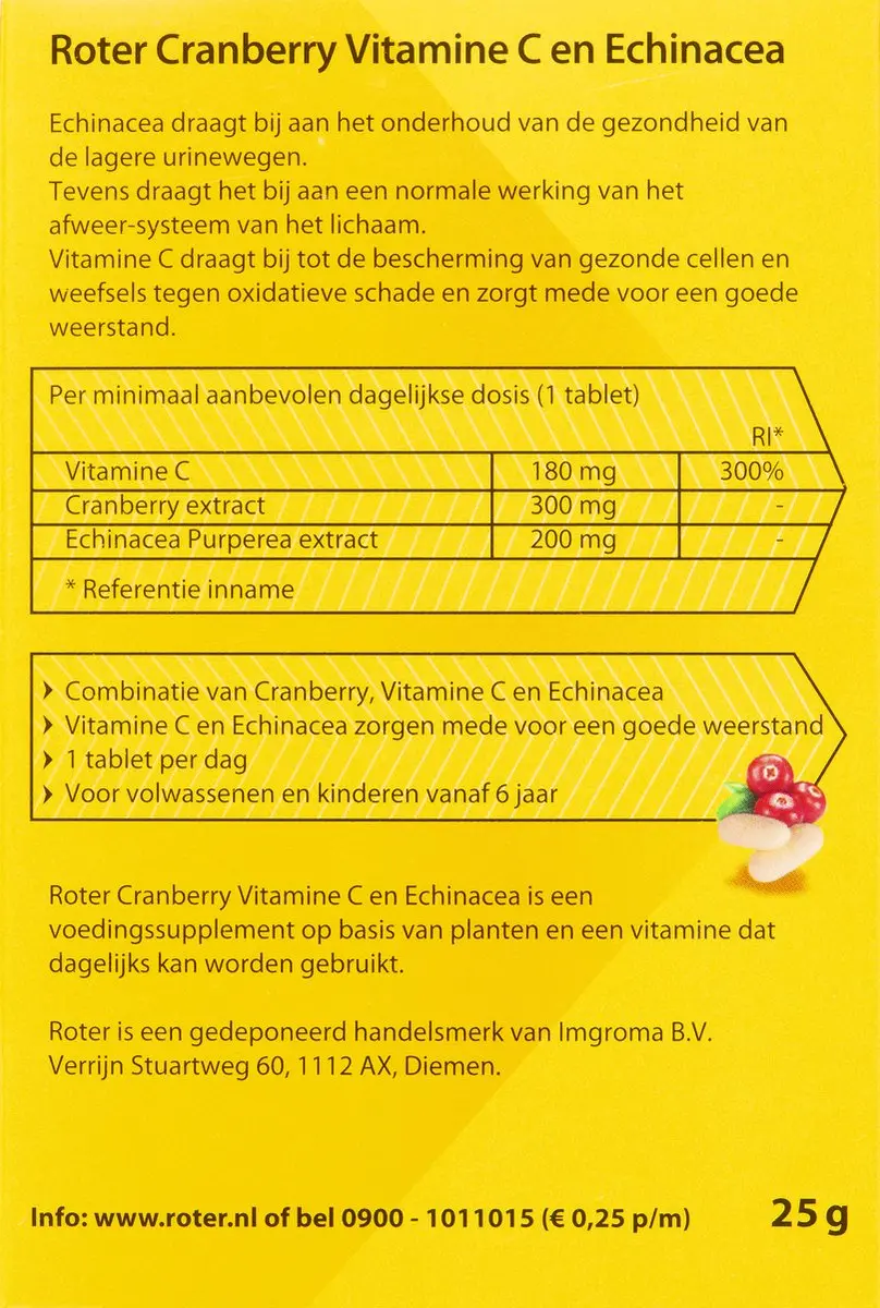 Roter Cranberry Vitamine C & Echinacea 30 Tabletten