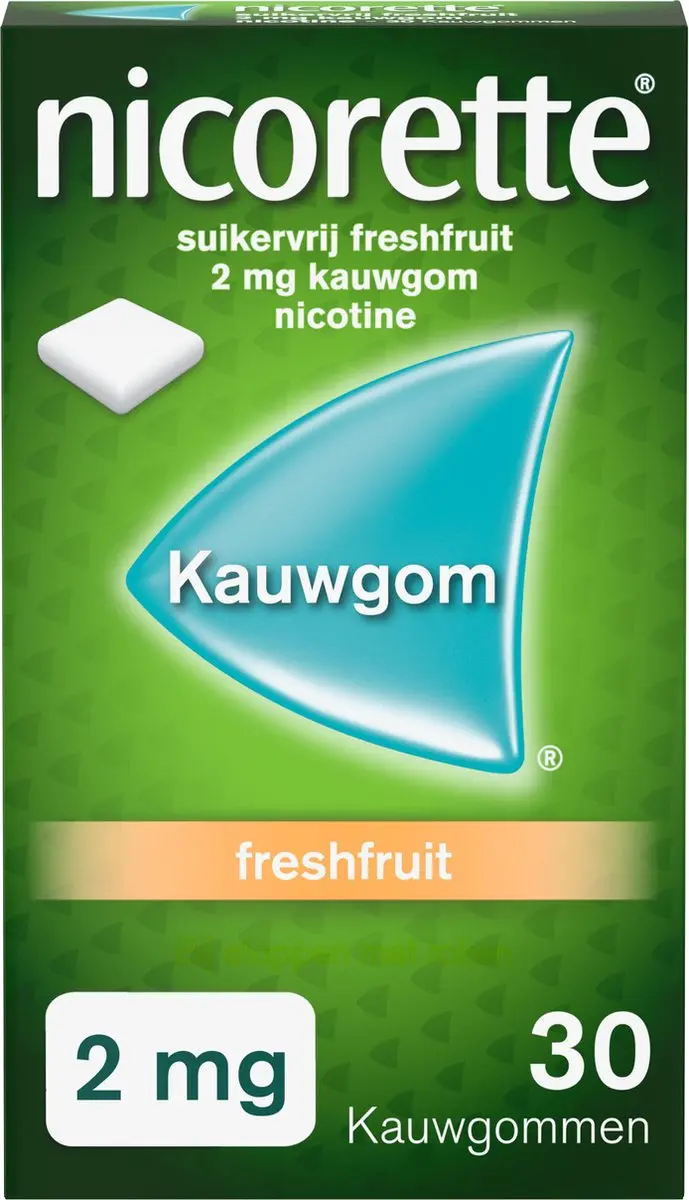 Nicorette Suikervrije Kauwgom 2mg Fresh Fruit