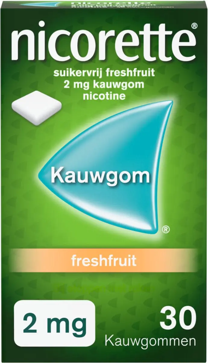 Nicorette Suikervrij Kauwgom 2mg Fresh Fruit