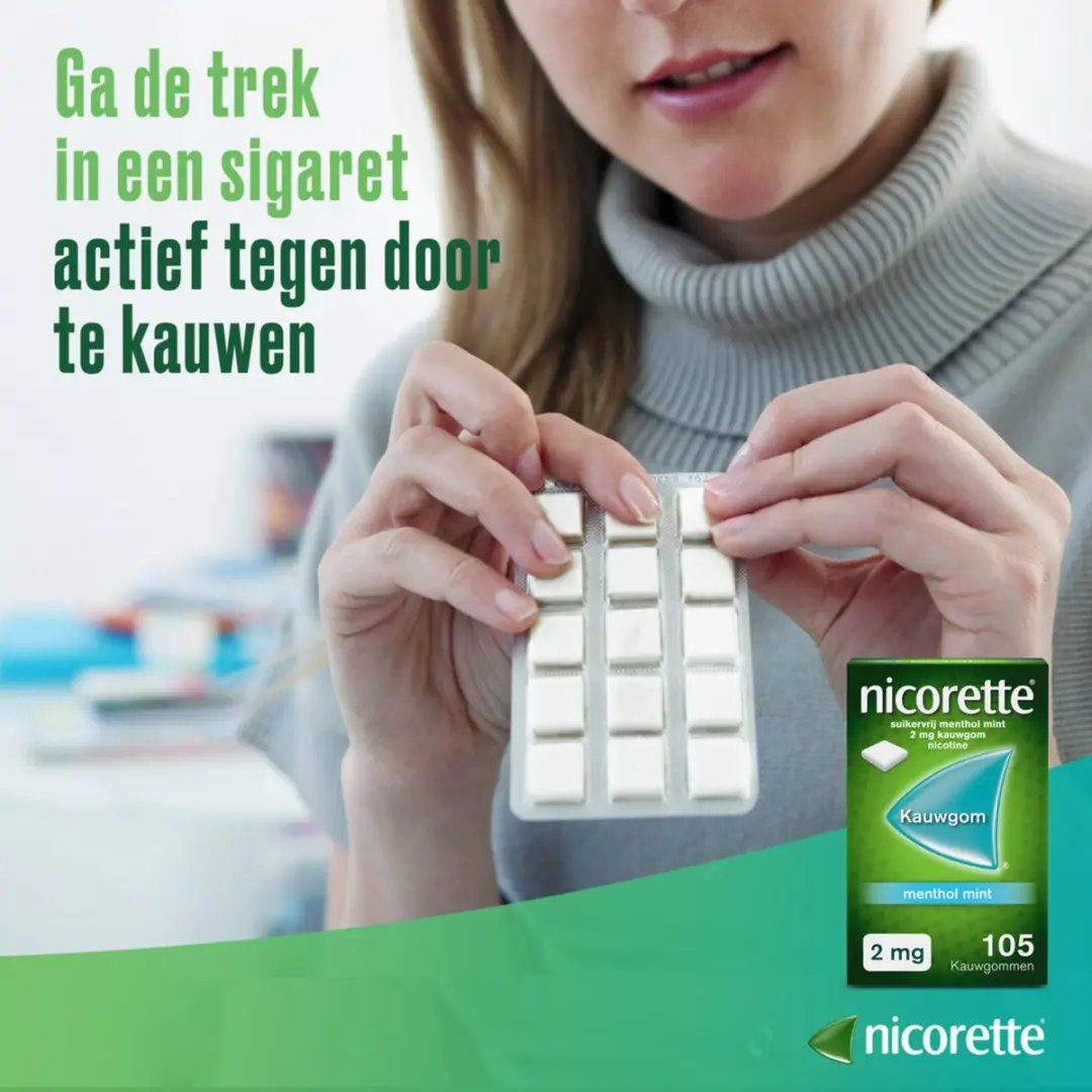 Nicorette Suikervrij Kauwgom 2mg Fresh Fruit - 90 Stuks