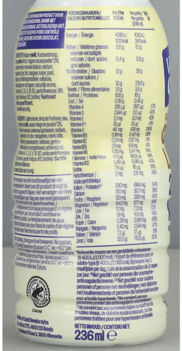 weCare Maaltijdvervanger Chocolade - 8x236ml
