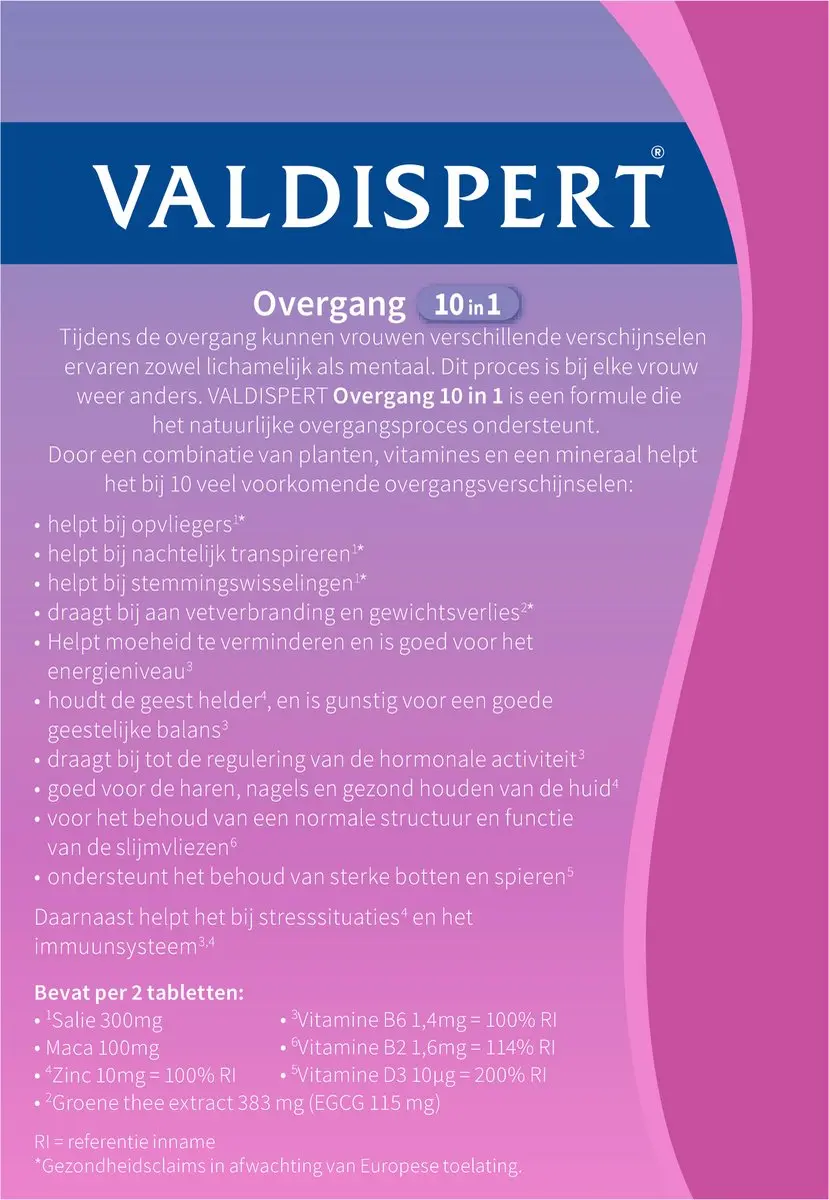 Valdispert Overgang 10 in 1 - 60 Tabletten