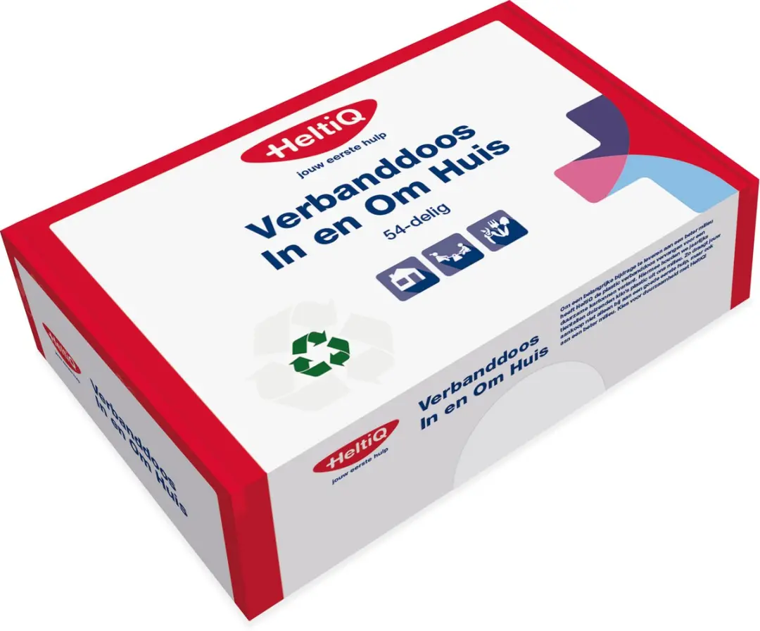 Heltiq Verbanddoos Huishouden - 4x Gaaskompressen 5x8,5cm + Zalfgaaskompres 10x7,5cm