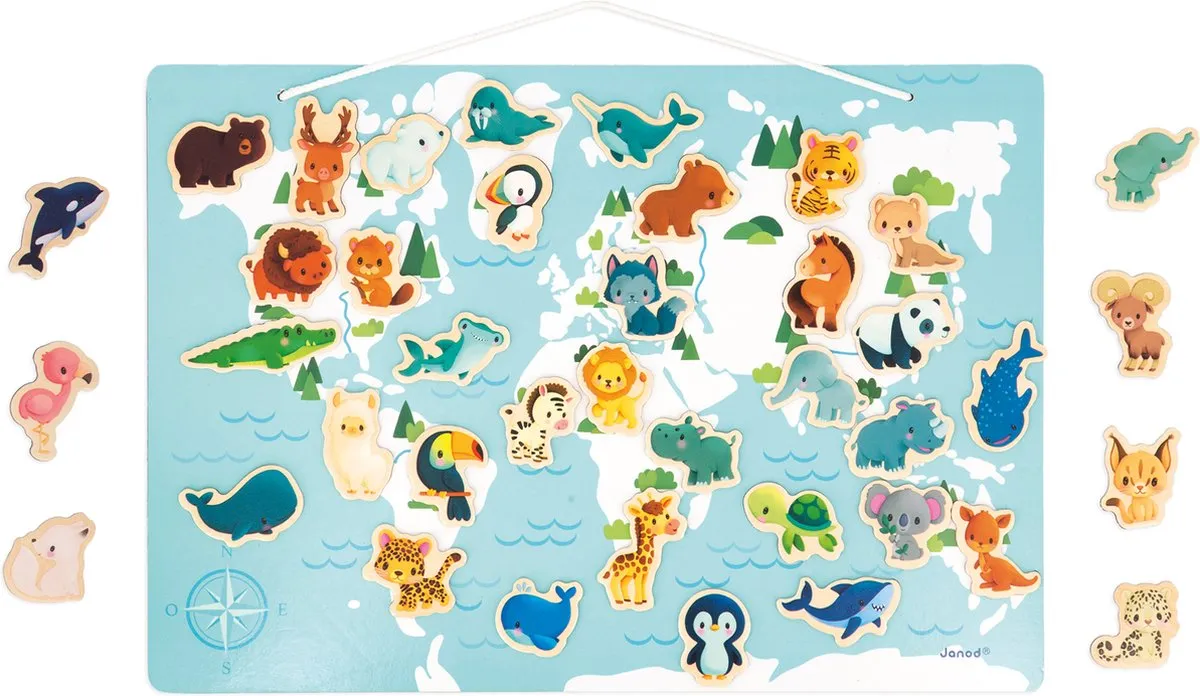 Janod Magneetbord Wereldkaart