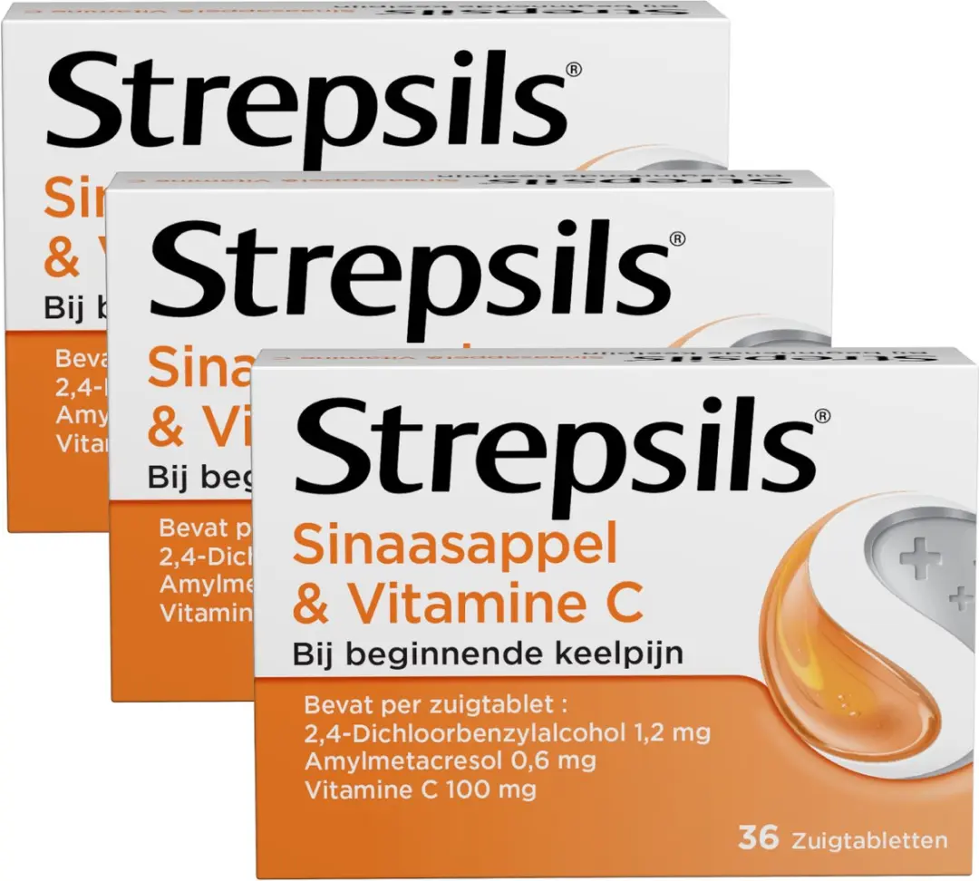 Strepsils Sinaasappel & Vitamine C Zuigtabletten