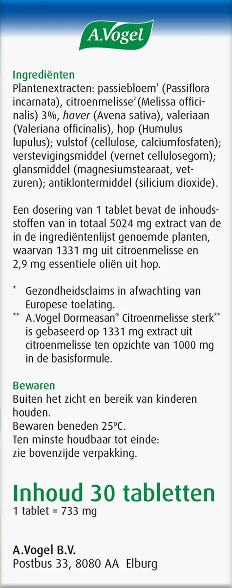 A.Vogel Nachtrust Tabletten 30 Stuks
