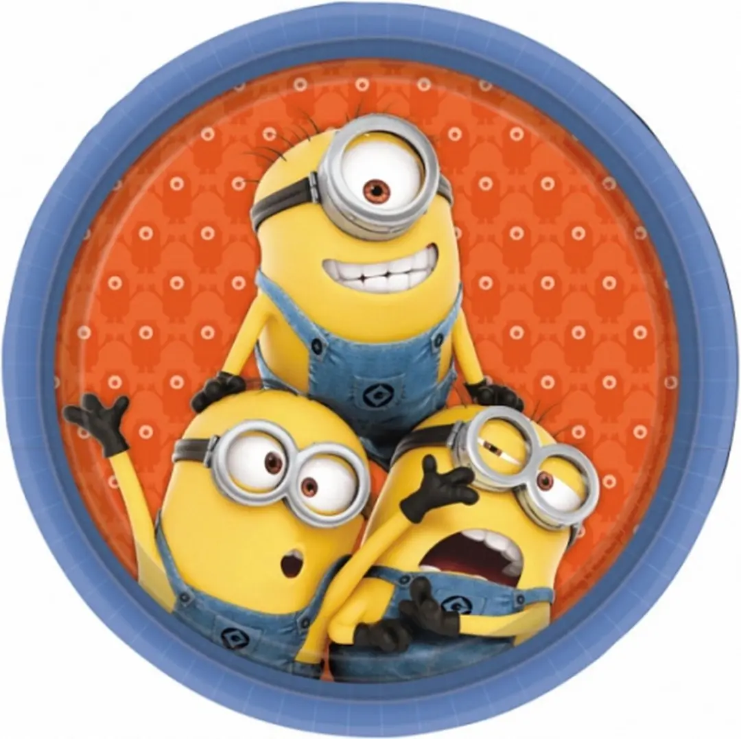 Minions Kartonnen Wegwerpborden - 23cm - 8 Stuks