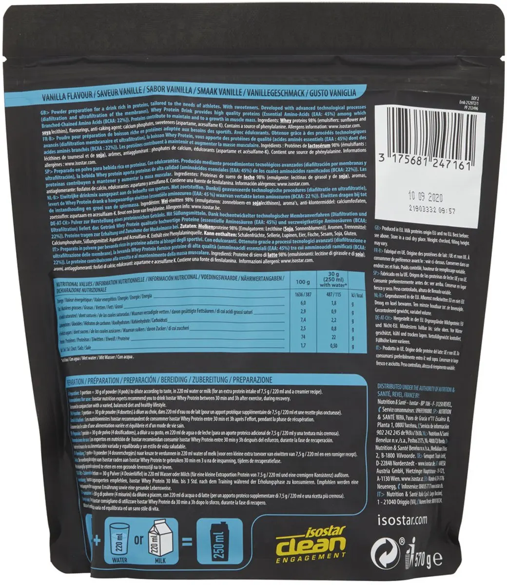 Isostar Whey Protein Vanille 570g