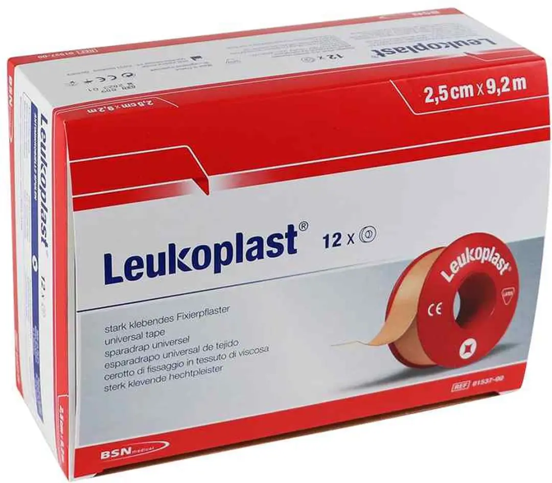 Leukoplast Hechtpleister 2,5cm x 9,2m - 12 Stuks