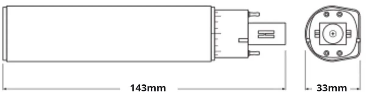 LEDVANCE Dulux-D LED 7W Warm Wit Mat - 4000K