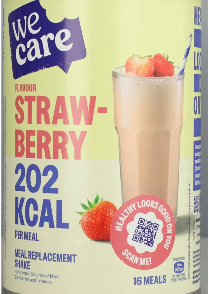 weCare Meal Replacement Shake Aardbei 436g - 16 Porties